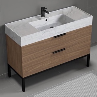 Bathroom Vanity Modern Bathroom Vanity, Walnut, 48